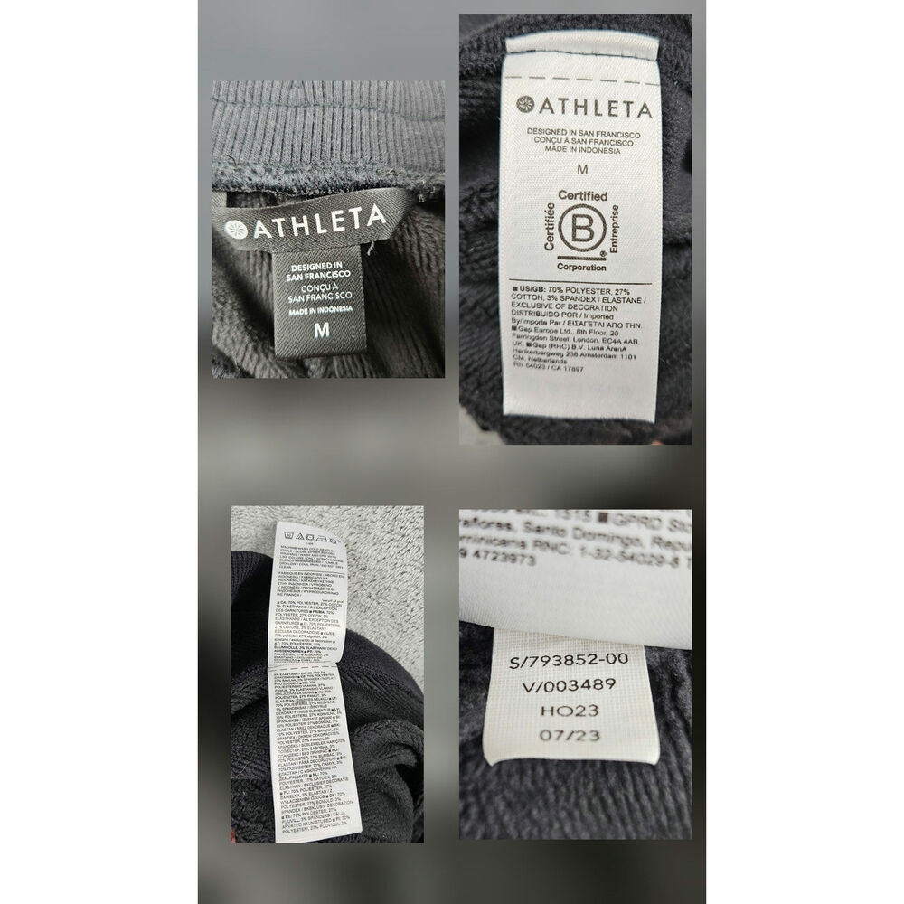 Athleta Cozy Karma M Black High Rise Zip Ankle Jogger Pants Athleisure Travel - Picture 2 of 11
